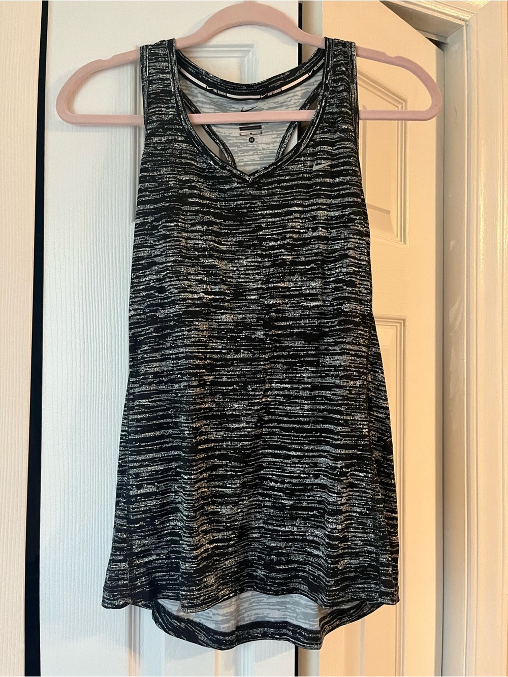 Nike Black and White Space-Dye Racerback Tank